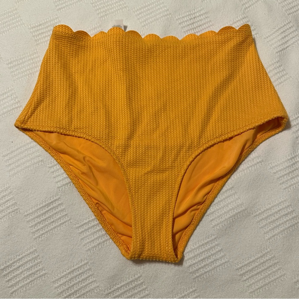 Aerie High Waist Full Coverage Waffle Scallop Bikini Bottom